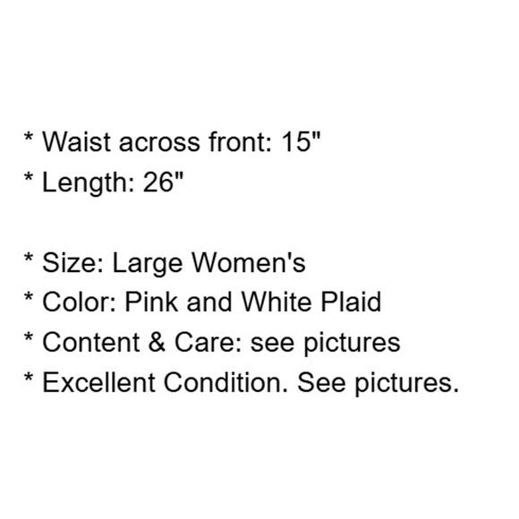 Paper Doll Skirt Juniors Large Pink White Plaid Pleated Lined Swing Rockabilly - Picture 4 of 11